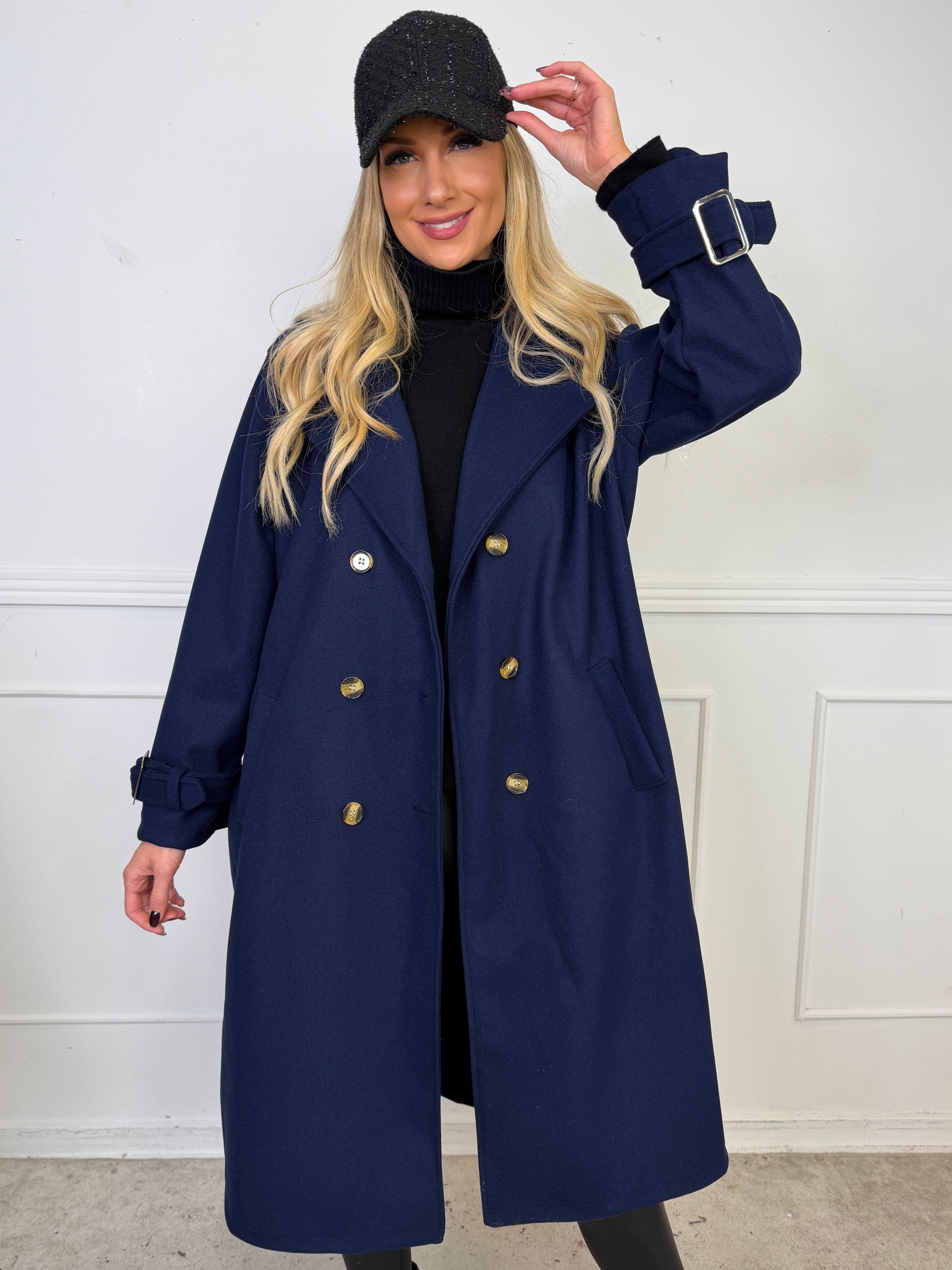 Sharpay Coat - Plus size trenchcoat med bindebånd